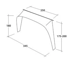 Outwell Lounge Vehicle Connector L -Easy Camp Shop 111356 lounge vehicle connector l drawing perspective2