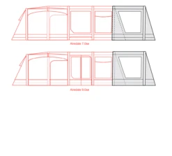 Outdoor Revolution Airedale 7.0SE / 9.0SE Front Porch Extension -Easy Camp Shop airedale 7se 9se front porch extension floorplan 3