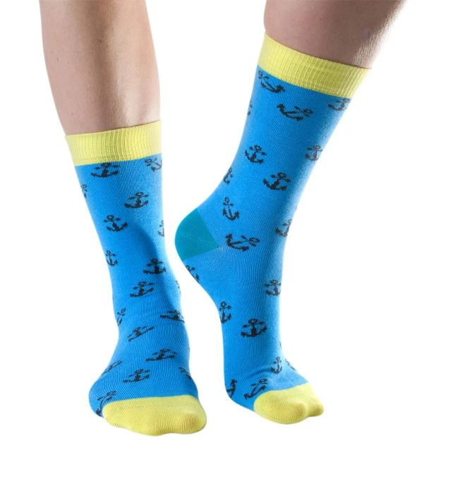 Doris & Dude Ladies Socks - Blue Anchor 1 Doris & Dude Ladies Socks - Blue Anchor
