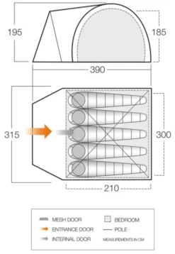 Vango Carron 500 Tent -Easy Camp Shop carron 500 dimensions image