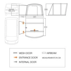 Vango Cove II Low Air Drive Away Awning -Easy Camp Shop cove ii air low floorplan high