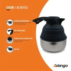 Vango Cuisine 1.5 Ltr Kettle Deep Grey -Easy Camp Shop cuisine 1.5l kettle deep grey low res medium