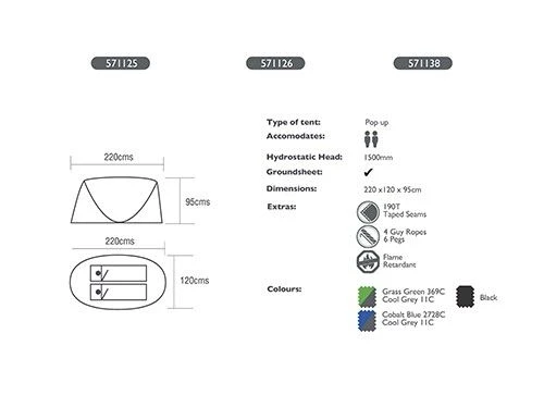 Summit 2 Person Pop Up Tent 2 Summit 2 Person Pop Up Tent - Image 2