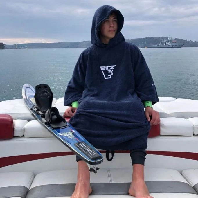 Junior Changing Dry Robe, Deep Navy 5 Junior Changing Dry Robe, Deep Navy - Image 5