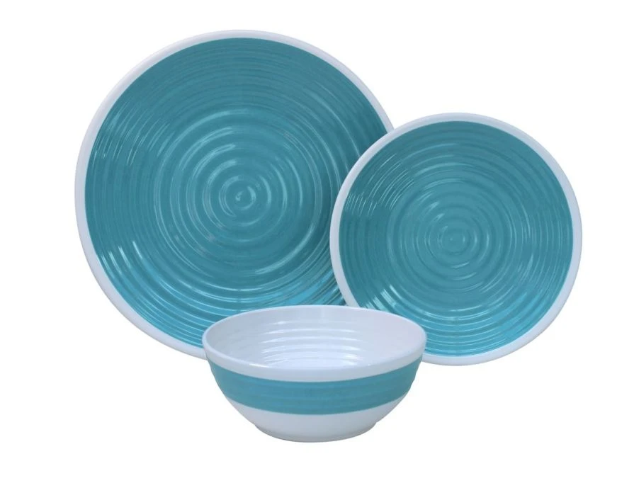 Outdoor Revolution Premium 12pc Melamine Plate And Bowl Set Pastel Blue 1 Outdoor Revolution Premium 12pc Melamine Plate And Bowl Set Pastel Blue