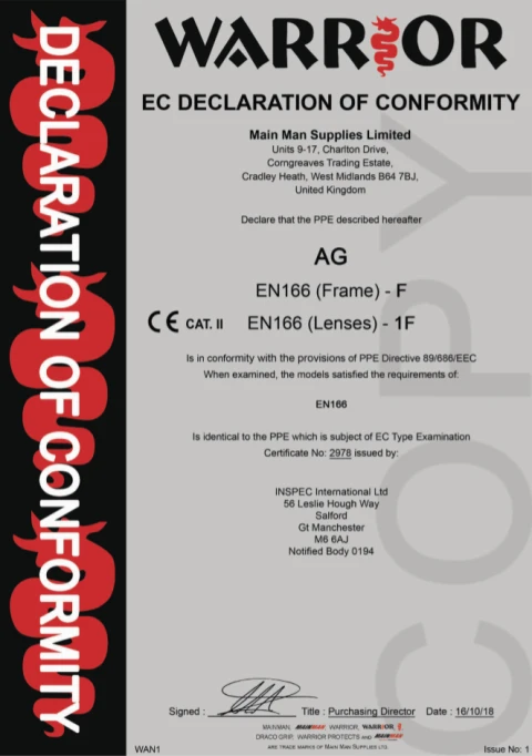 Warrior Grey Anti-Glare Lens Spectacle One Size - 12 Pack 3 Warrior Grey Anti-Glare Lens Spectacle One Size - 12 Pack - Image 3